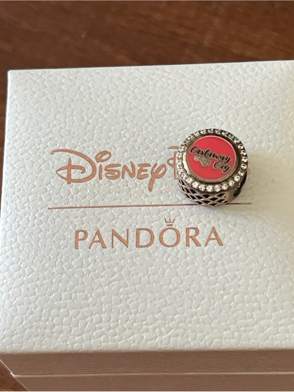 Pandora Disney cruise line Castaway Cay retired bead with box